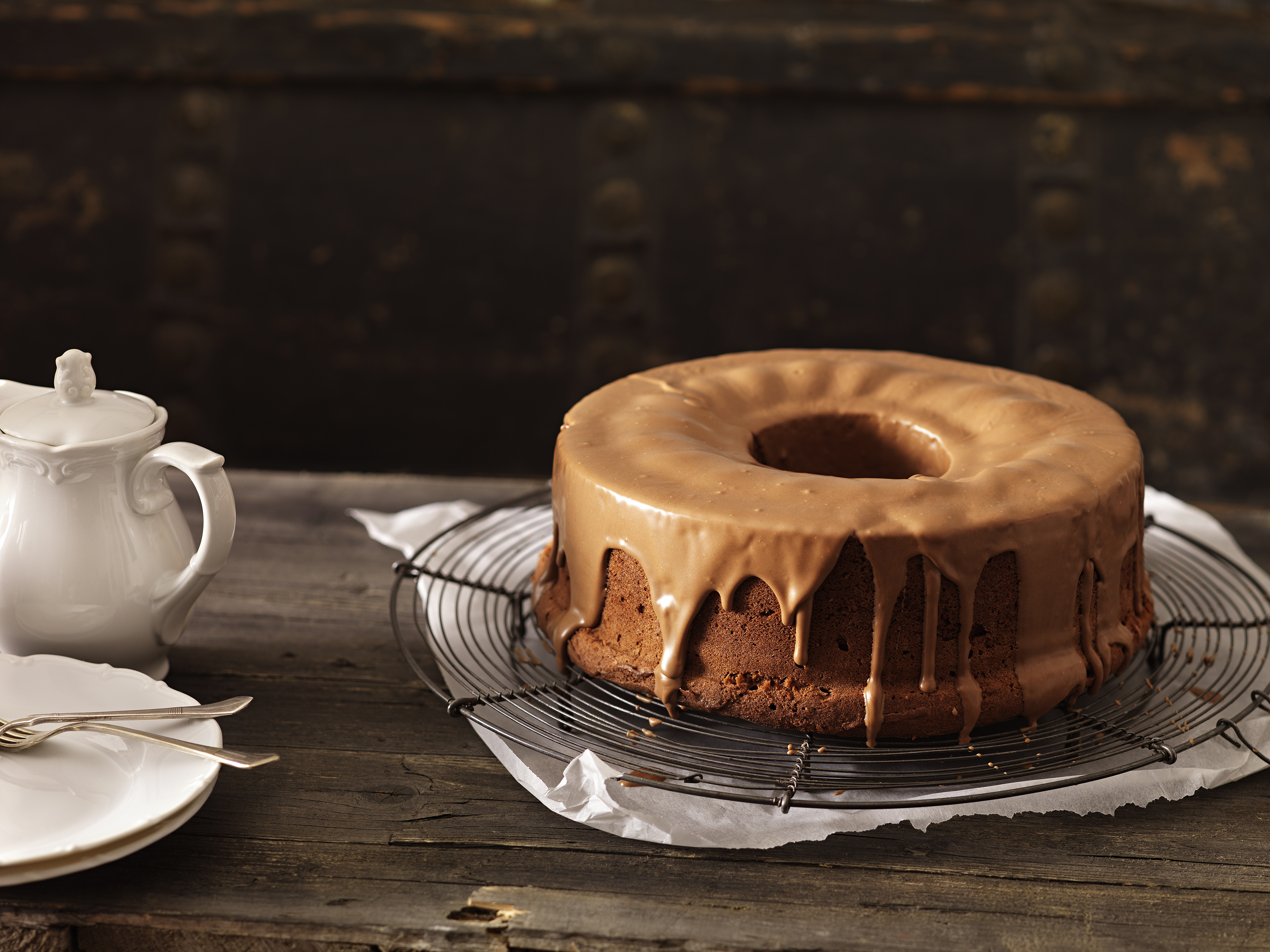Bild zu Schokokranzkuchen mit Milchschokolade-Glasur