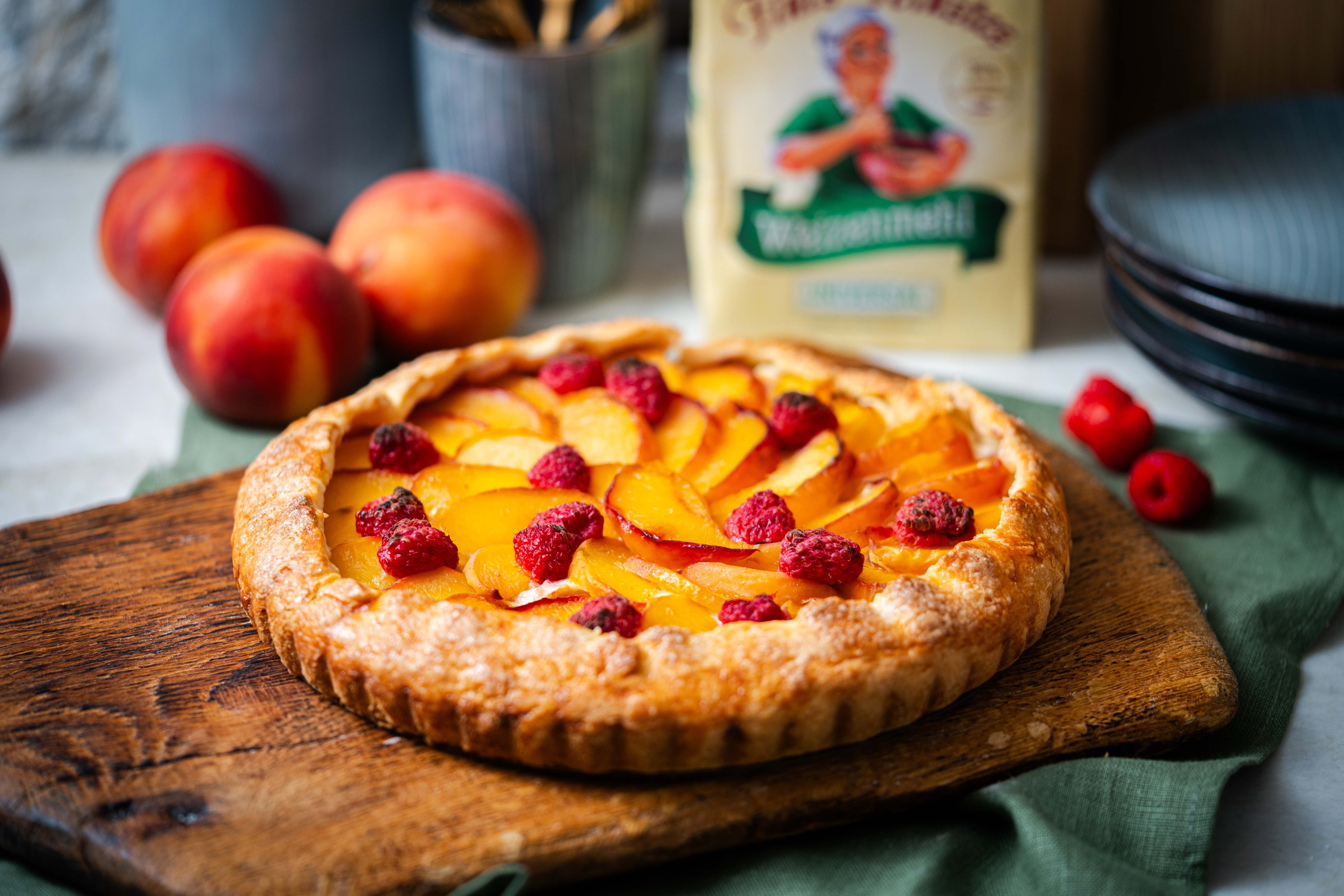 Bild zu Pfirsich Himbeer Crostata